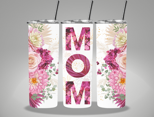 Pink Mothers Day Floral - 20oz Skinny Tumbler Wrap