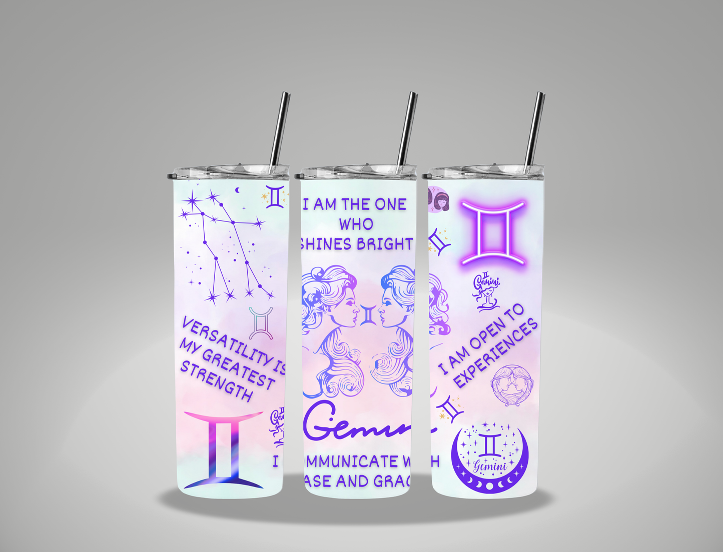 Gemini - 20oz Skinny Tumbler / 25 Oz Glass Tumbler Wrap EXCLUSIVE