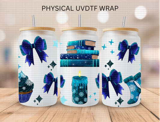 Blue Bookish Boho - 16 oz / 20 oz Libby UV DTF Wrap