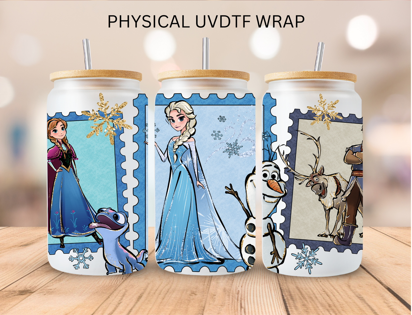 Frozen Sisters Stamps Collection - 16 oz / 20 oz Libby UV DTF Wrap