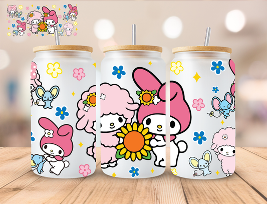 Flower Kitties - 16 oz / 20 oz Libby UV DTF Wrap