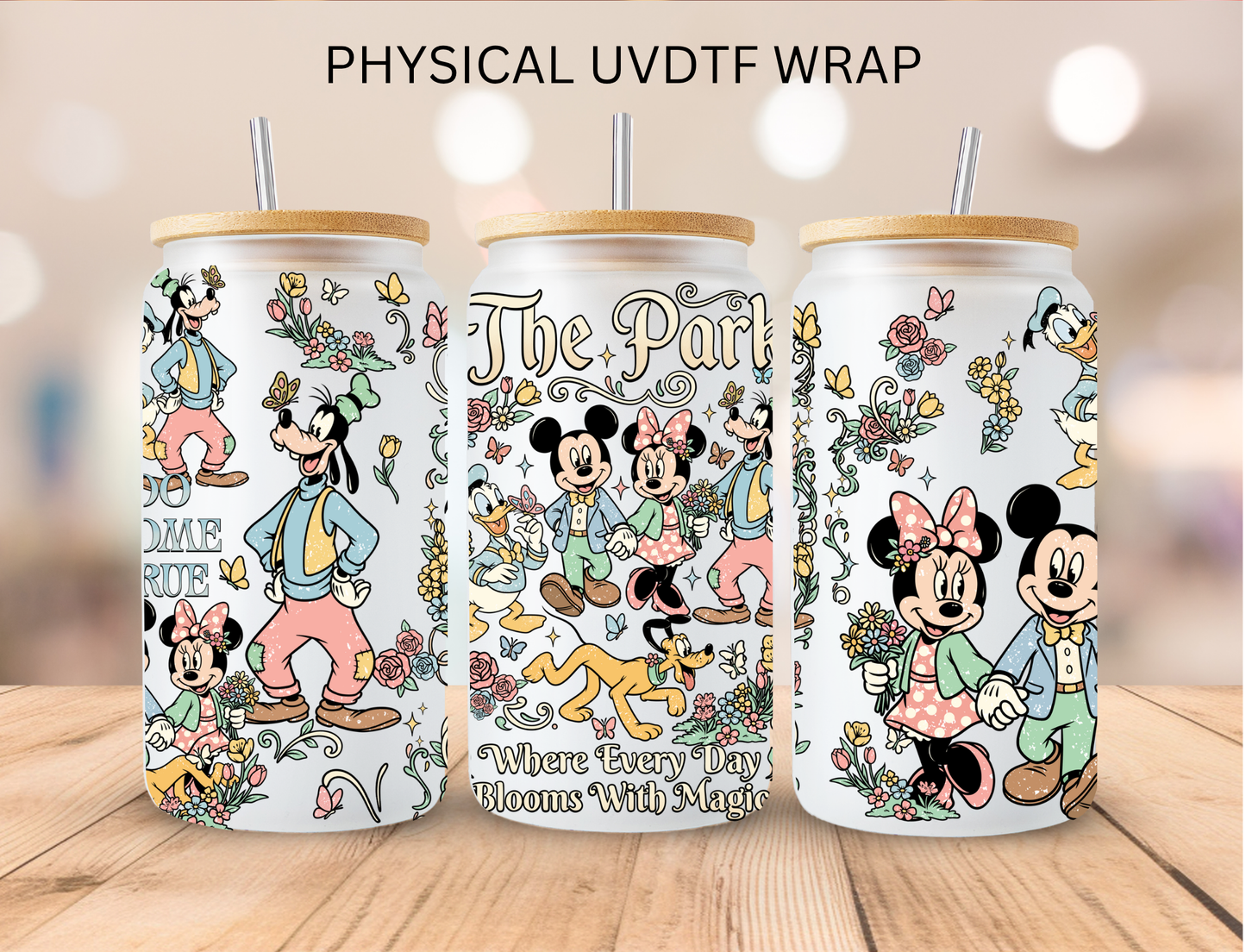 Watercolor Park - 16 oz / 20 oz Libby UV DTF Wrap