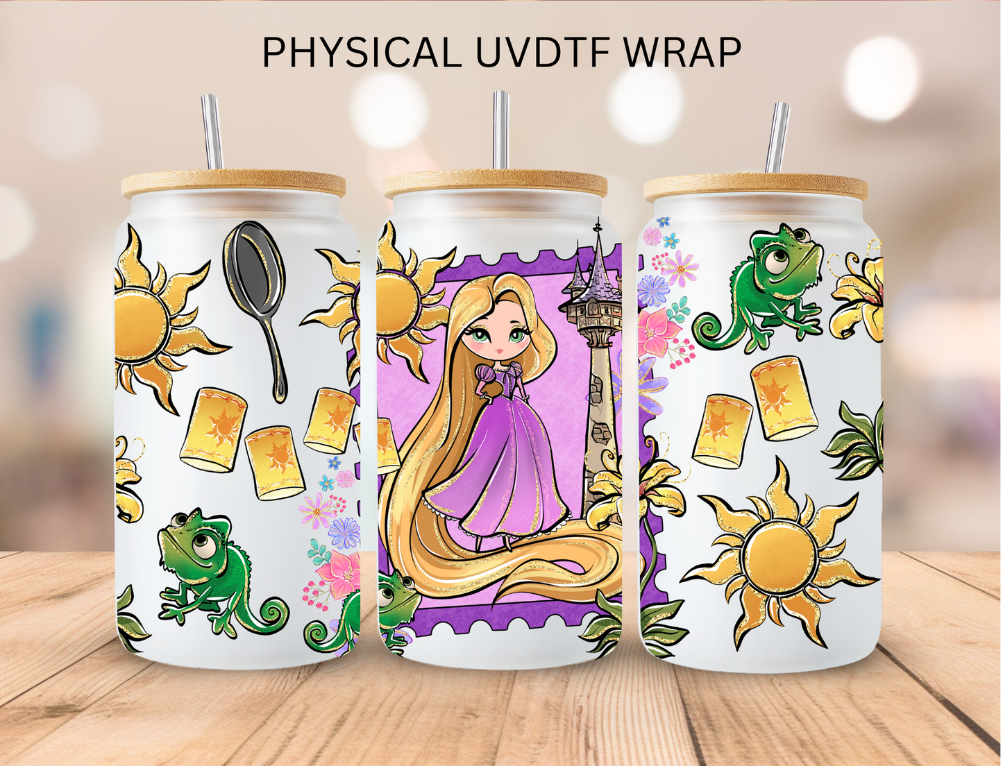 Tower Princess Stamps Collection - 16 oz / 20 oz Libby UV DTF Wrap