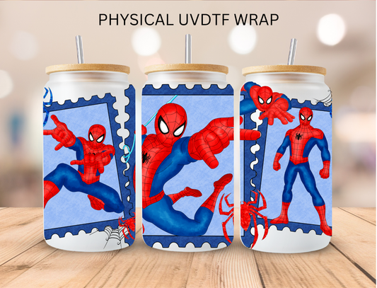 Spider Hero Stamps Collection - 16 oz / 20 oz Libby UV DTF Wrap
