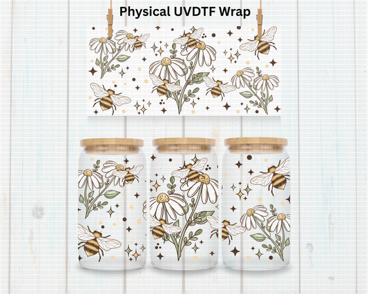 Spring Daisy and Bee's - 16 oz / 20 oz Libby UV DTF