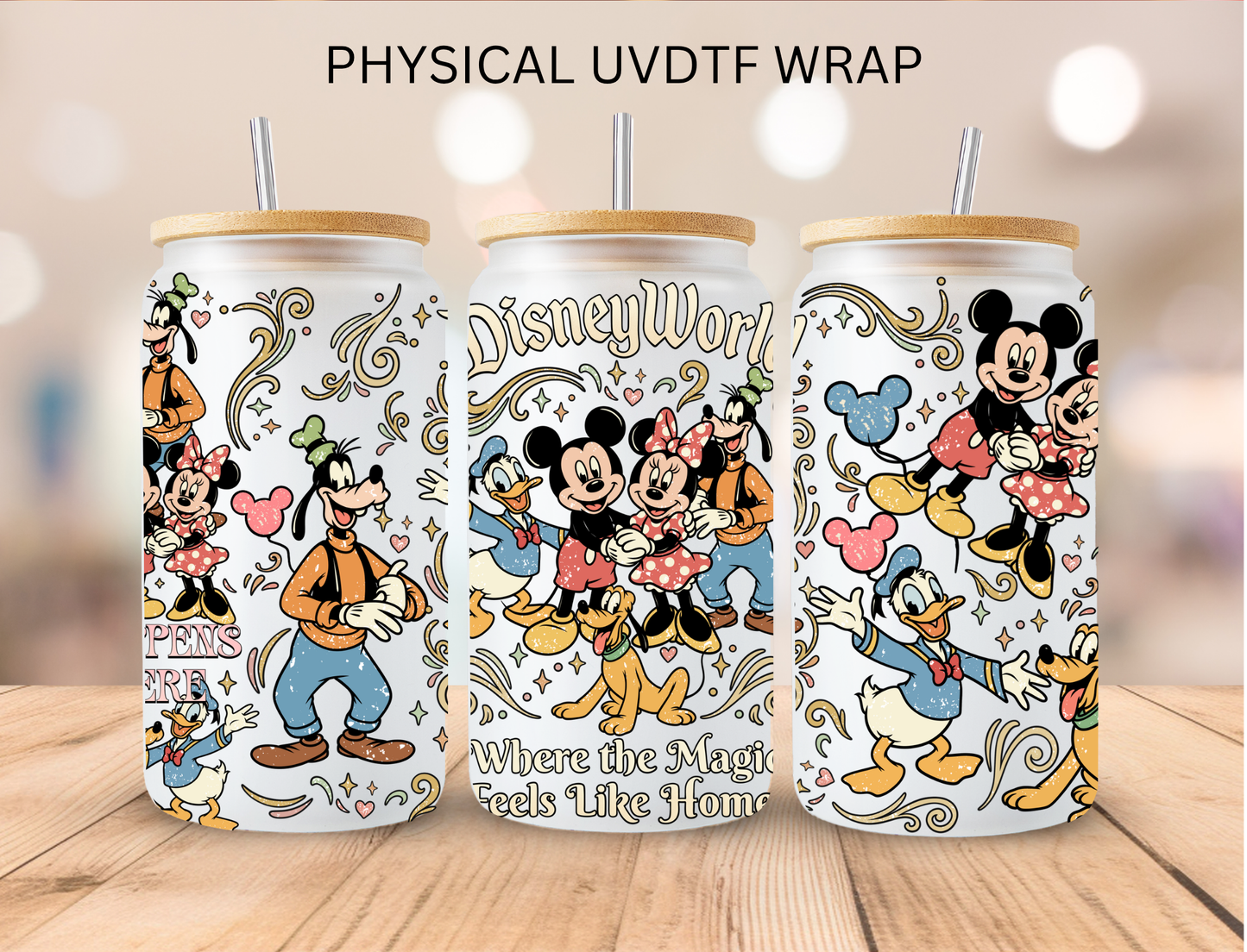 Watercolor Castle World - 16 oz / 20 oz Libby UV DTF Wrap
