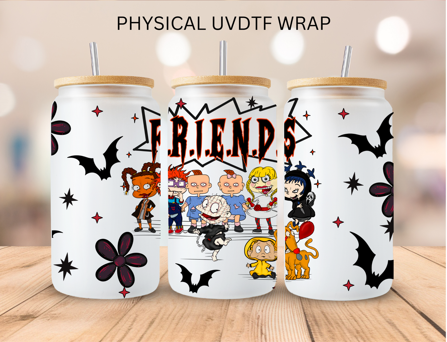 Halloween Diaper Baby Friends - 16 oz / 20 oz Libby UV DTF Wrap