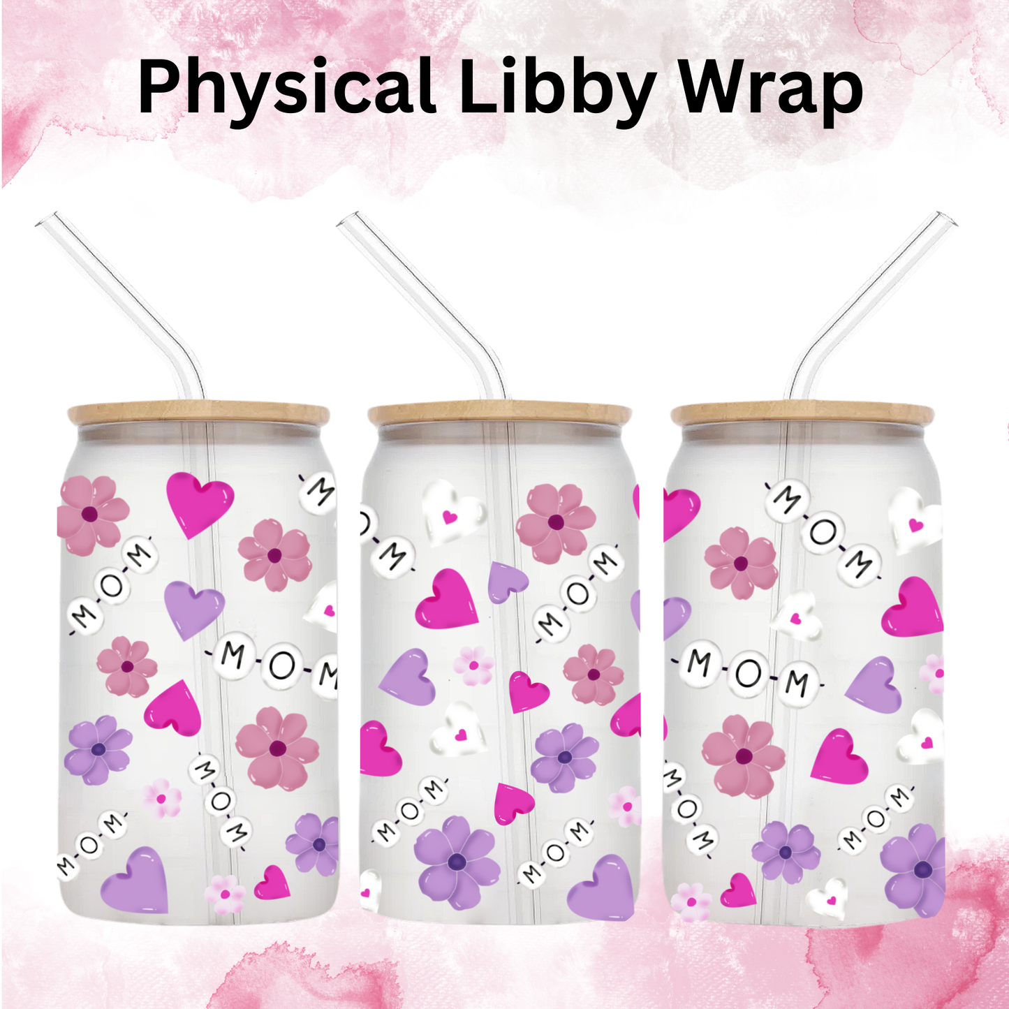 Daisy Hearts MOM - 16 oz / 20 oz Libby UV DTF