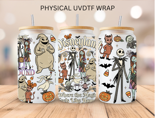 Watercolor Halloween Castle Land - 16 oz / 20 oz Libby UV DTF Wrap