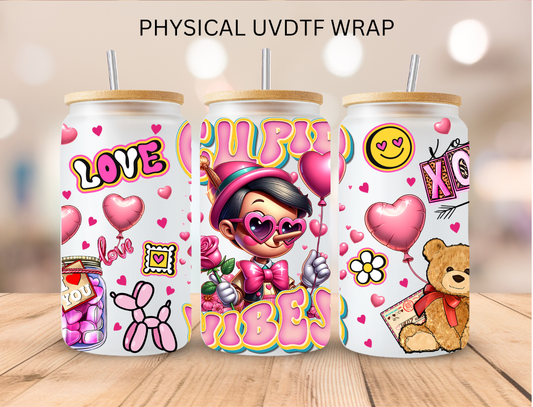 Valentines Cupid Vibes Wooden Puppet - 16 oz / 20 oz Libby UV DTF