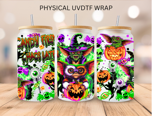 Halloween Candy First Chaos Later - 16 oz / 20 oz Libby UV DTF Wrap