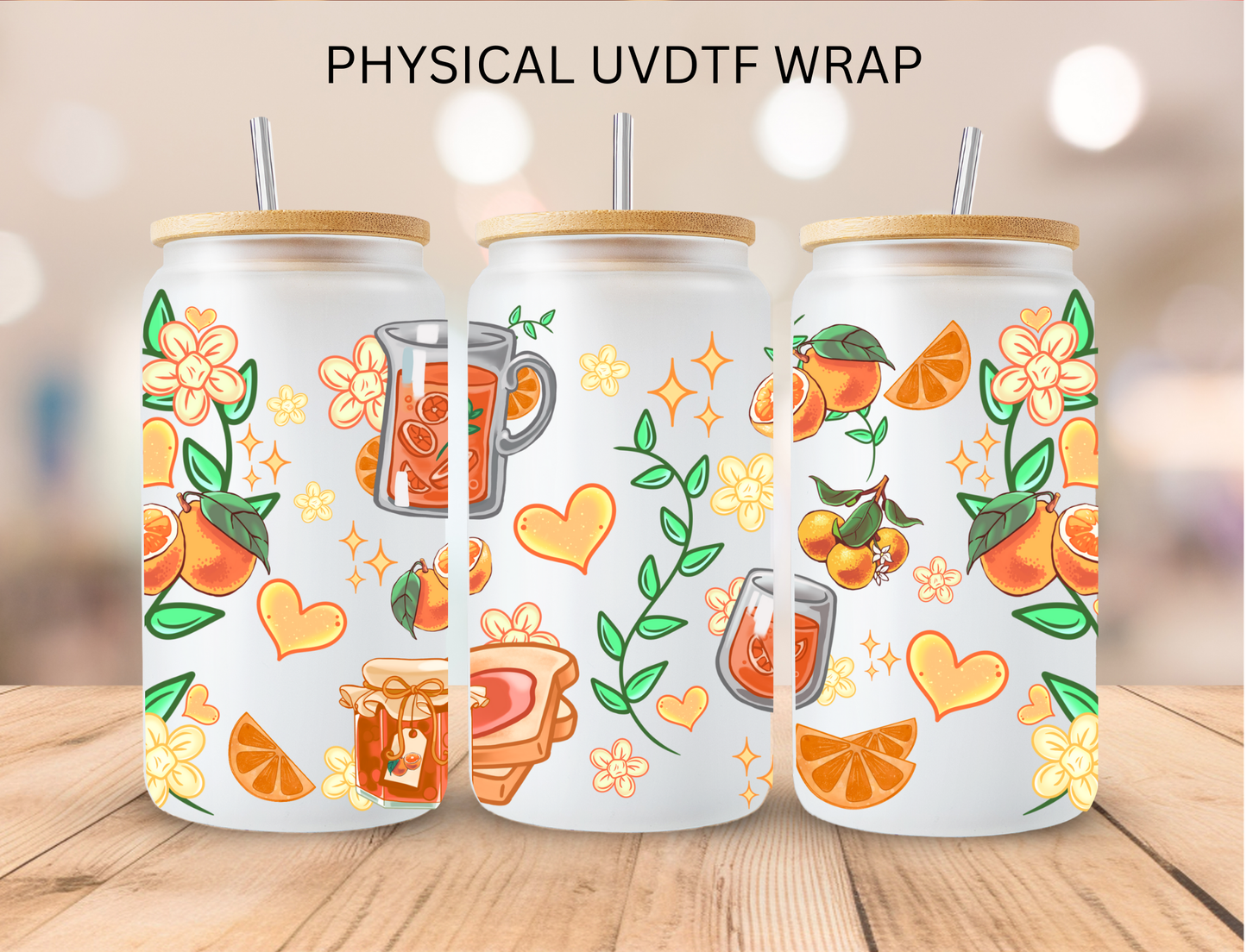 Orange Juice And Jam - 16 oz / 20 oz Libby UV DTF