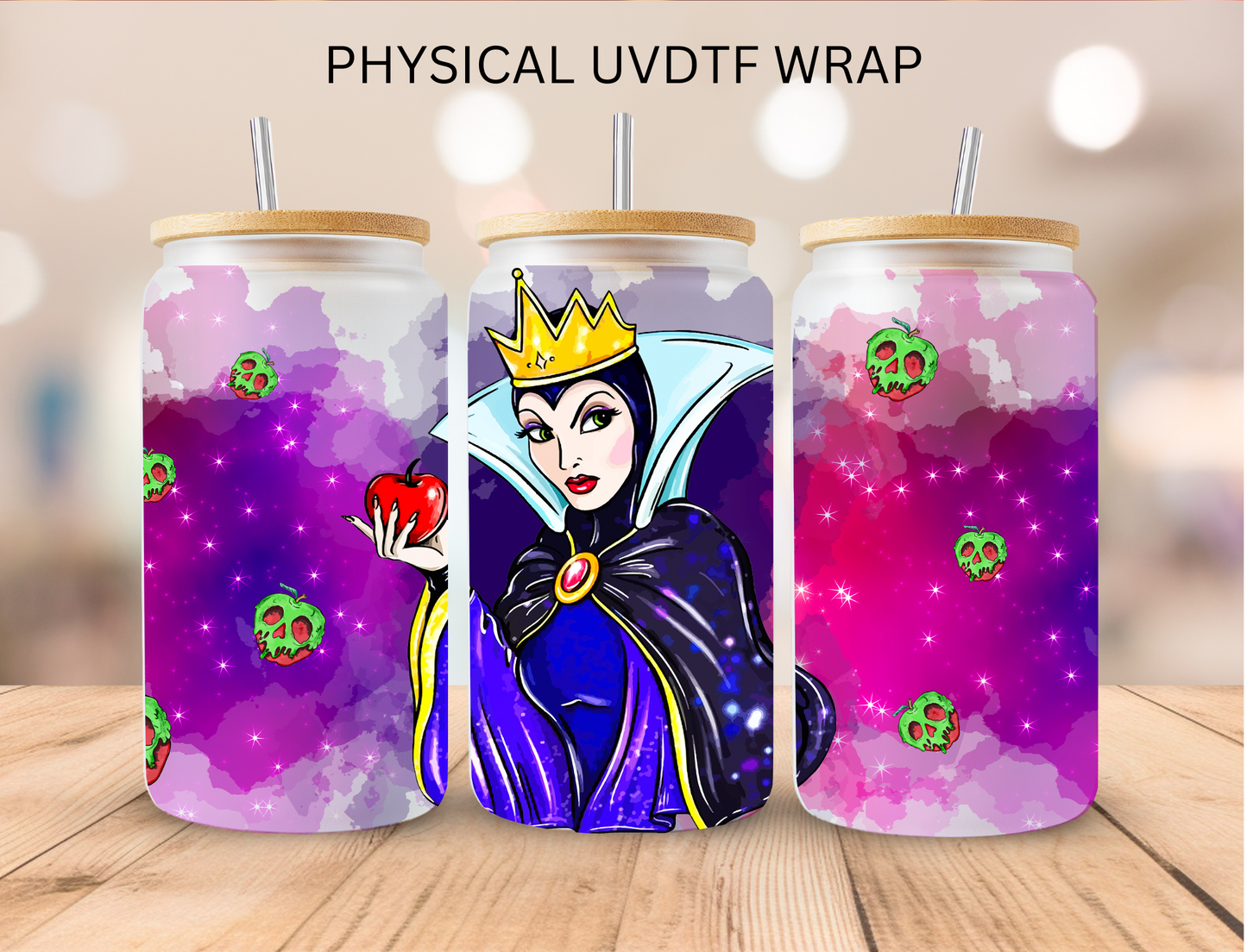 Watercolor Apple Villain - 16 oz / 20 oz Libby UV DTF