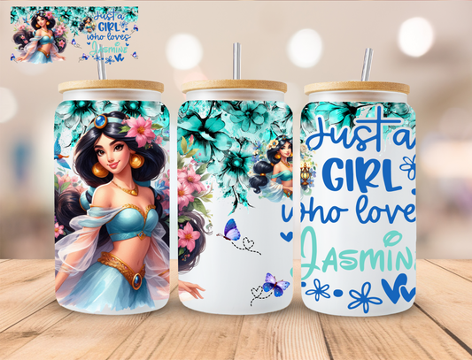 Girl Who Loves Tiger Princess - 16 oz / 20 oz Libby UV DTF Wrap