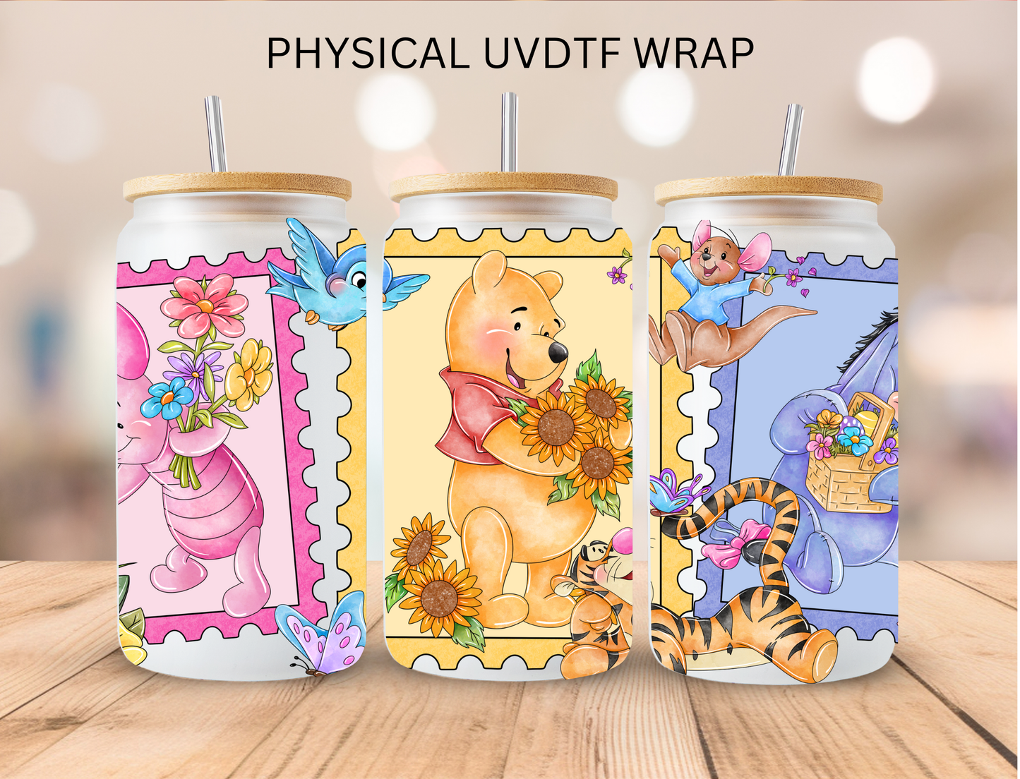 Hundred Acres friends Stamps Collection - 16 oz / 20 oz Libby UV DTF Wrap