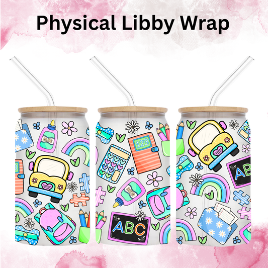 Neon School Print - 16 oz / 20 oz Libby UV DTF