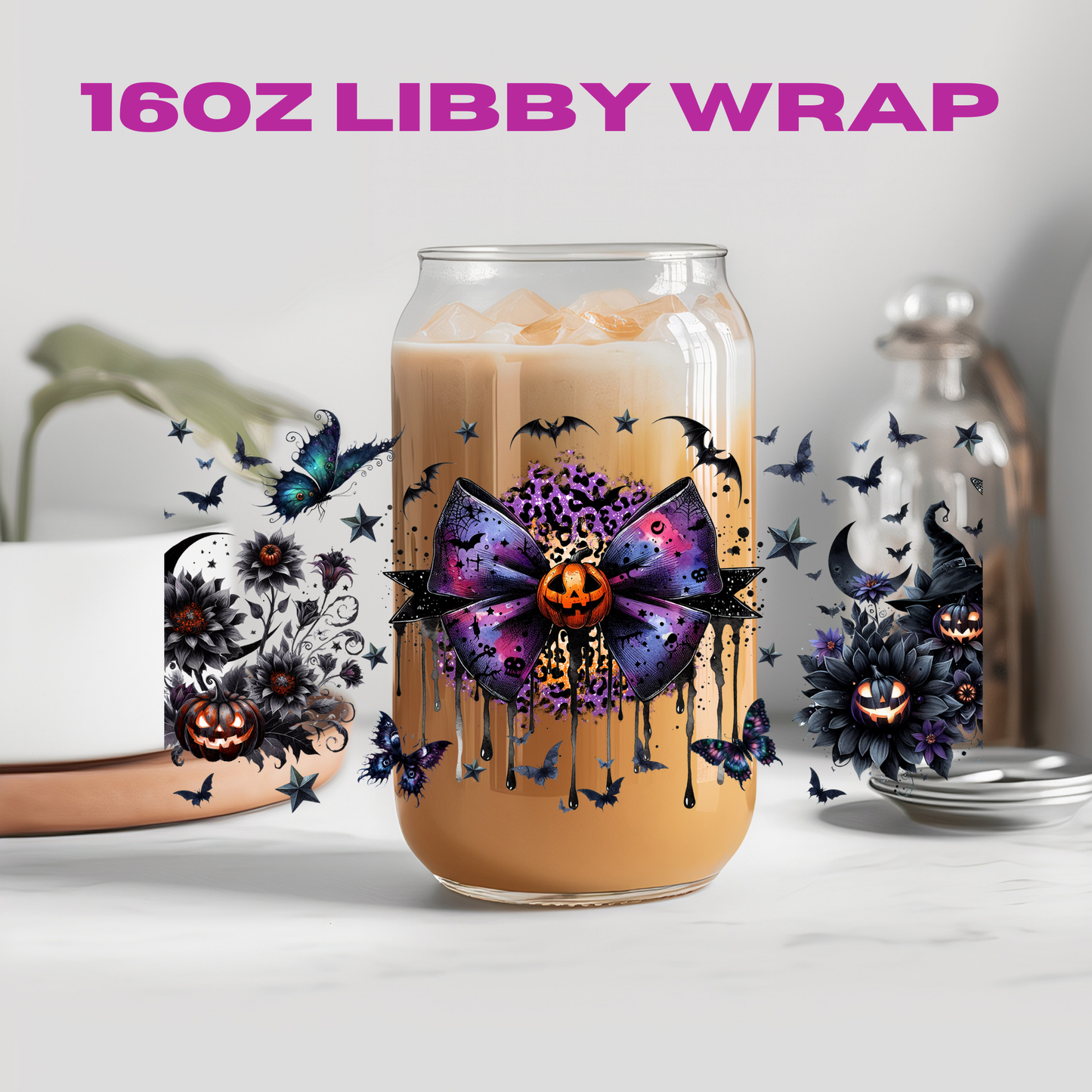 Halloween Spooky Witch Hat Collection - 16 oz / 20 oz Libby UV DTF Wrap
