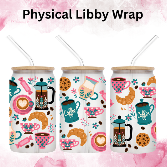 Pink N Teal Espresso and Coffee - 16 oz / 20 oz Libby UV DTF