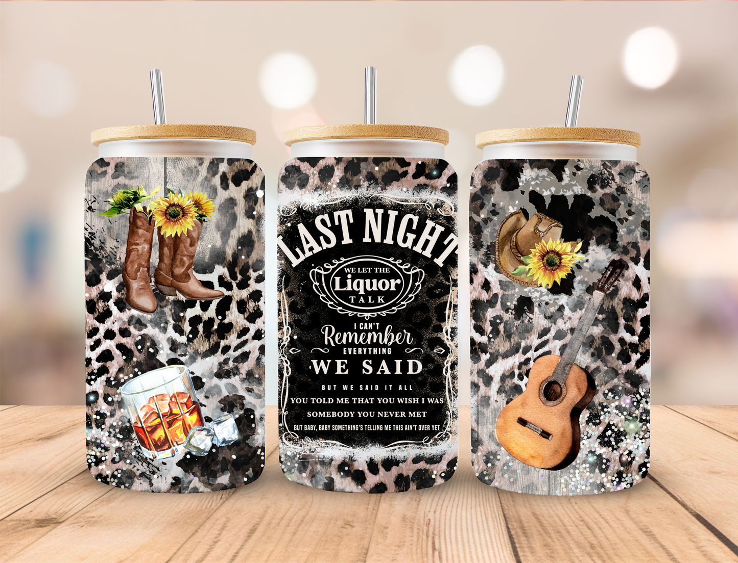 Last Night Country Liquor - Libby UV DTF Wrap EXCLUSIVE DESIGNED