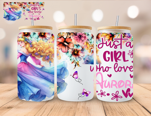 Gril Who Loves Sleeping Princess - 16 oz / 20 oz Libby UV DTF Wrap