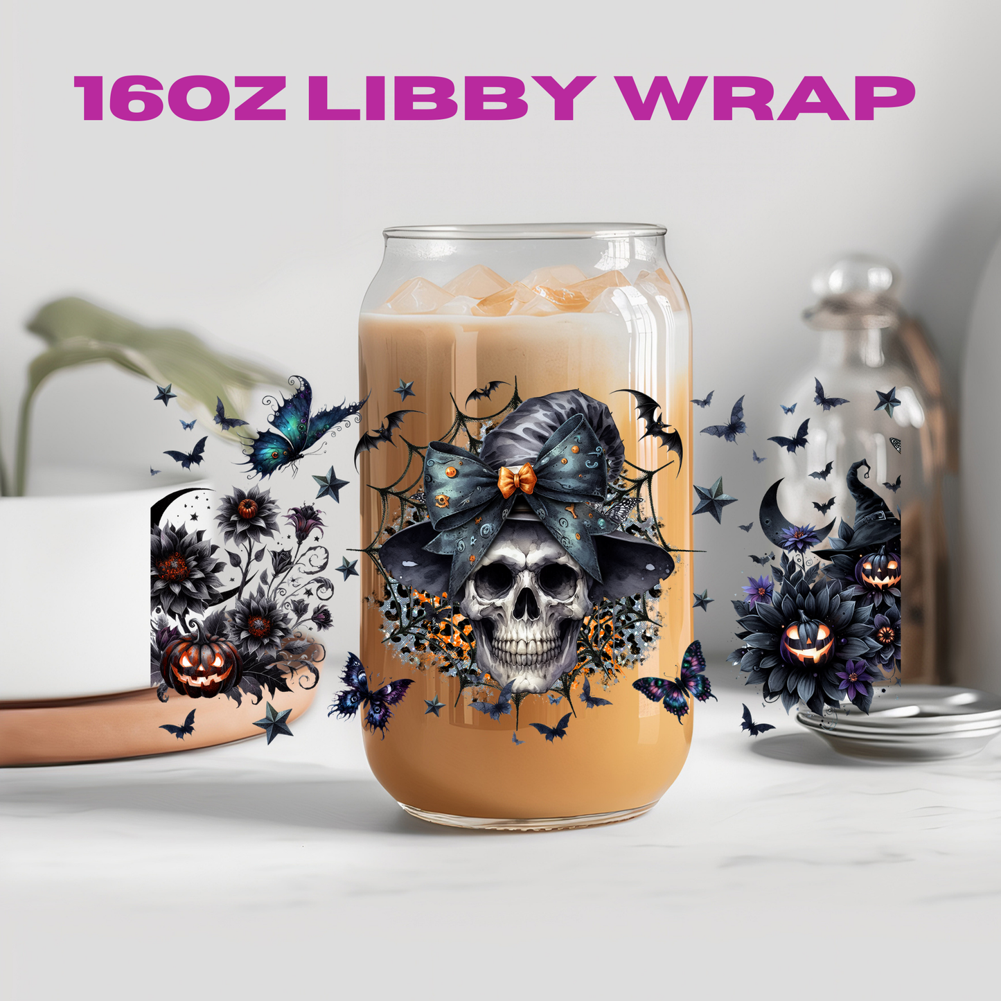 Halloween Spooky Witch Hat Collection - 16 oz / 20 oz Libby UV DTF Wrap