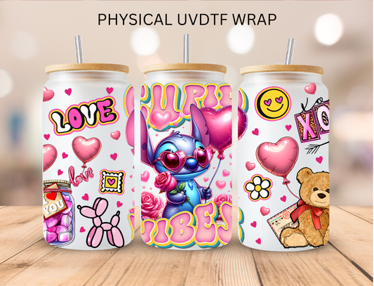 Valentines Blue Alien Cupid Vibes - 16 oz / 20 oz Libby UV DTF