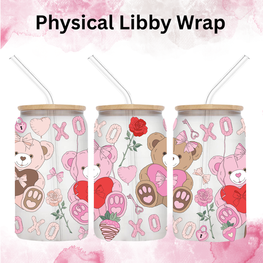 Valentines Day Medium Bears - 16 oz / 20 oz Libby UV DT