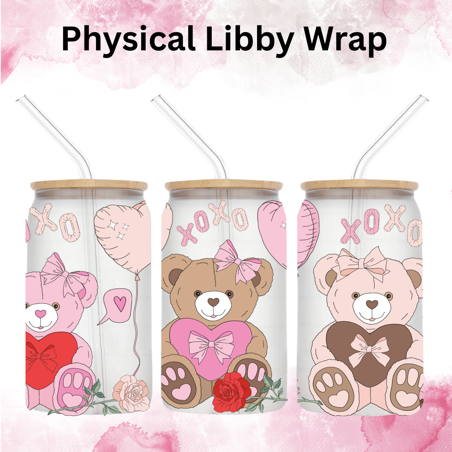 Valentines Day Big Bears - 16 oz / 20 oz Libby UV DTF
