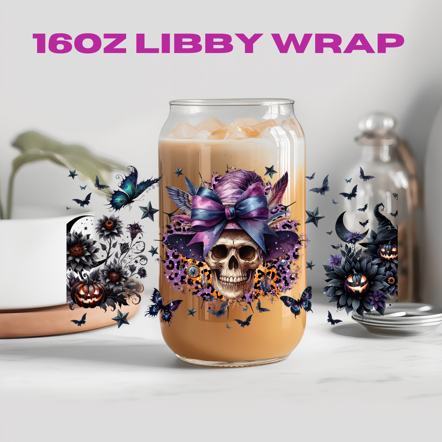 Halloween Spooky Witch Hat Collection - 16 oz / 20 oz Libby UV DTF Wrap