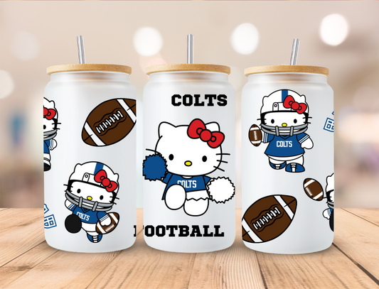 Football Colts Kitty - 16 oz / 20 oz Libby UV DTF Wrap