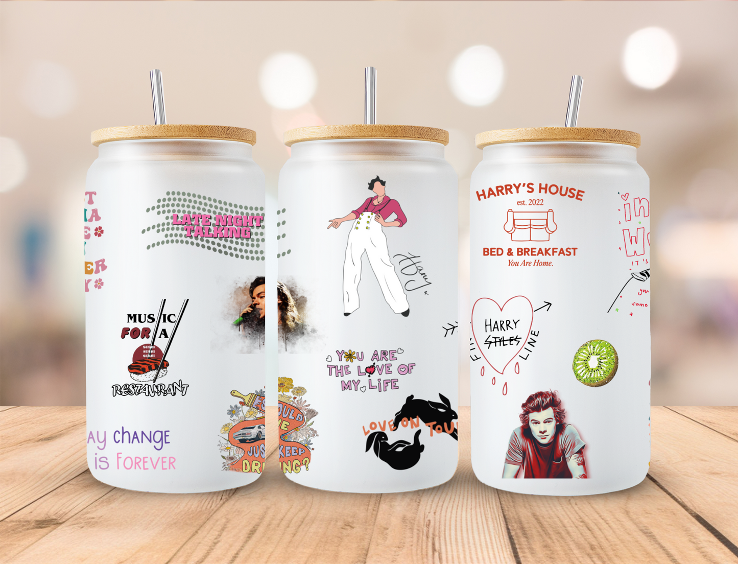 Harry Stiles - 16 oz Libby UV DTF Wrap