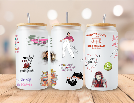 Harry Stiles - 16 oz Libby UV DTF Wrap