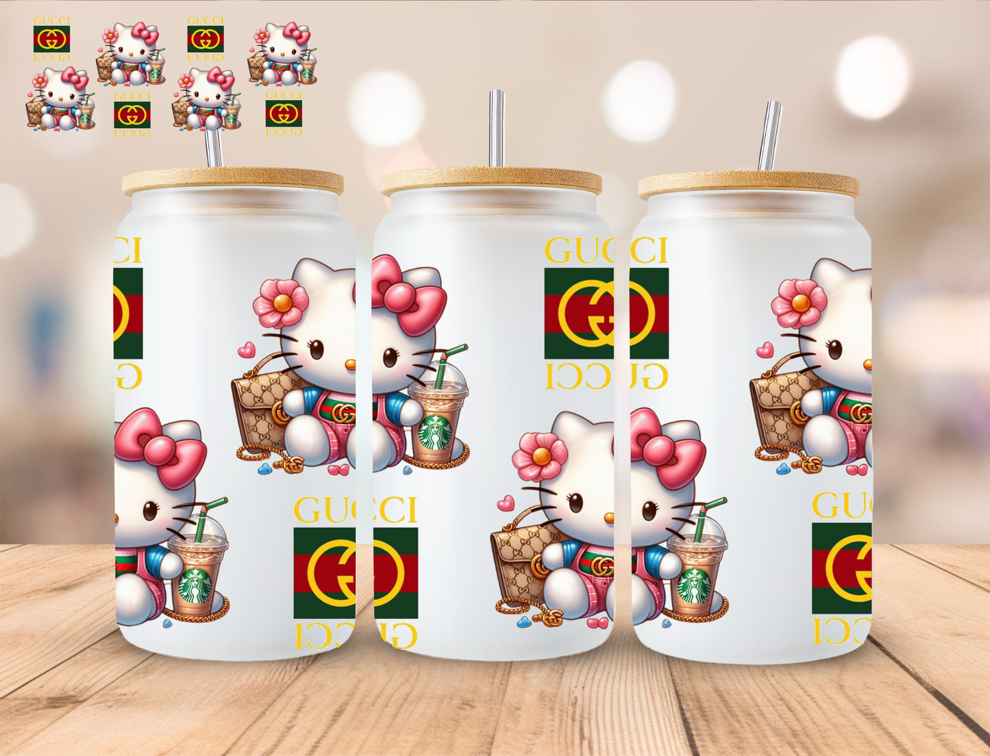 Bougie Kitty - 16 oz / 20 oz Libby UV DTF Wrap