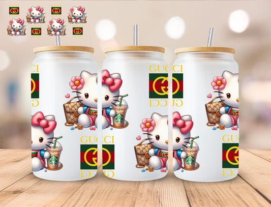 Bougie Kitty - 16 oz / 20 oz Libby UV DTF Wrap