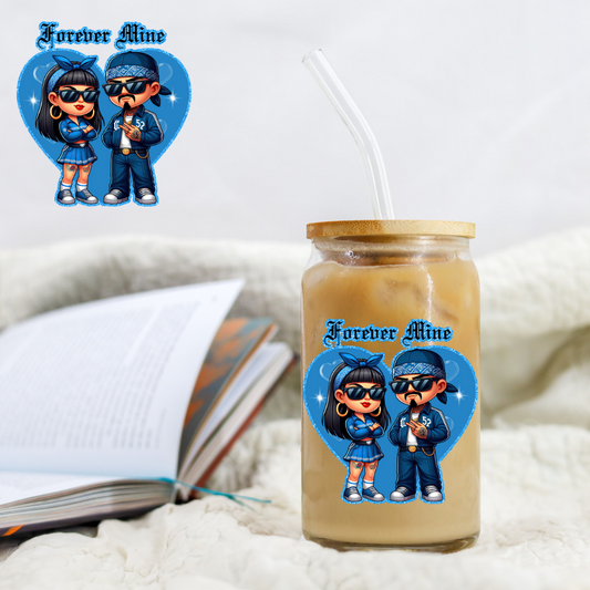 Chicano Couple Blue Forever Mine - UVDTF decals EXCLUSIVE DESIGNER