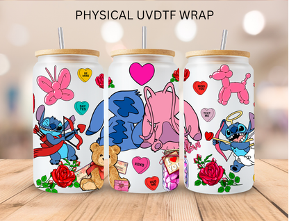 Valentines Blue Alien Couple Collection - 16 oz / 20 oz Libby UV DTF