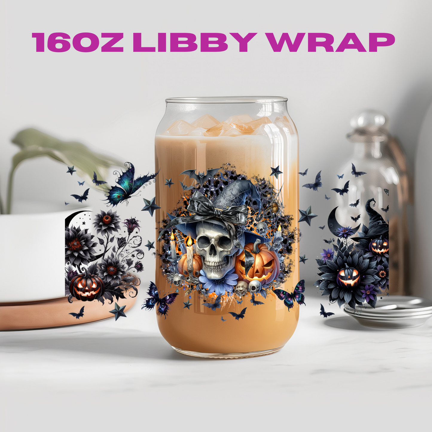 Halloween Spooky Witch Hat Collection - 16 oz / 20 oz Libby UV DTF Wrap