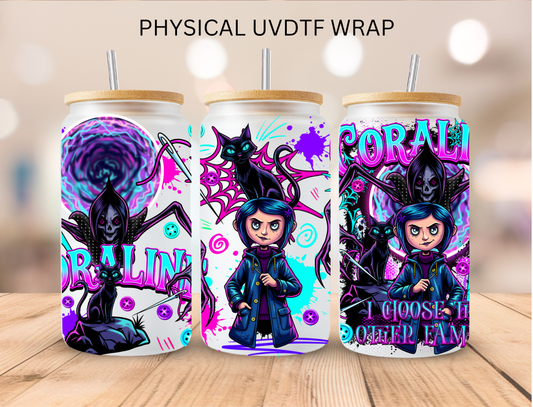 Halloween Button Eyed Girl - 16 oz / 20 oz Libby UV DTF Wrap
