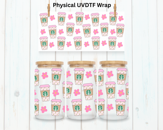 Floral Hot Coffee - 16 oz / 20 oz Libby UV DTF