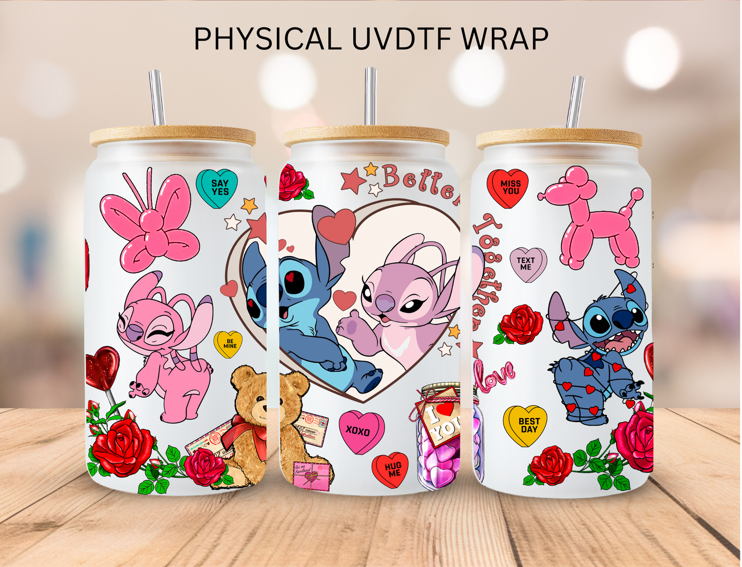 Valentines Blue Alien Couple Collection - 16 oz / 20 oz Libby UV DTF