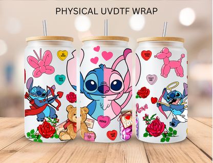 Valentines Blue Alien Couple Collection - 16 oz / 20 oz Libby UV DTF