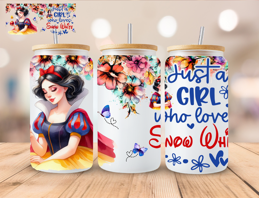 Gril Who Loves Apple Princess - 16 oz / 20 oz Libby UV DTF Wrap