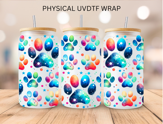 Galaxy Animal Paws - 16 oz / 20 oz Libby UV DTF Wrap