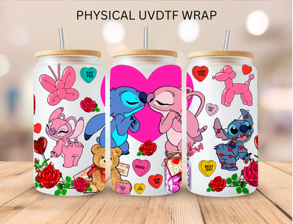 Valentines Blue Alien Couple Collection - 16 oz / 20 oz Libby UV DTF