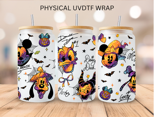 Halloween Ombre Mouse And Friends - 16 oz / 20 oz Libby UV DTF Wrap