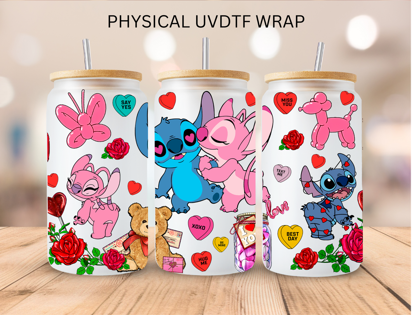 Valentines Blue Alien Couple Collection - 16 oz / 20 oz Libby UV DTF