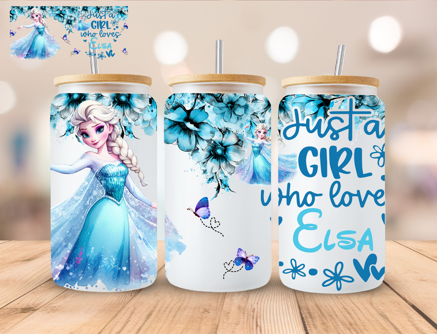 Gril Who Loves Ice Princess - 16 oz / 20 oz Libby UV DTF Wrap