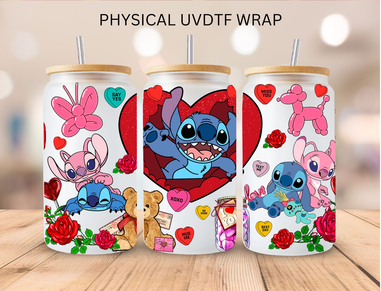 Valentines Blue Alien Couple Collection - 16 oz / 20 oz Libby UV DTF