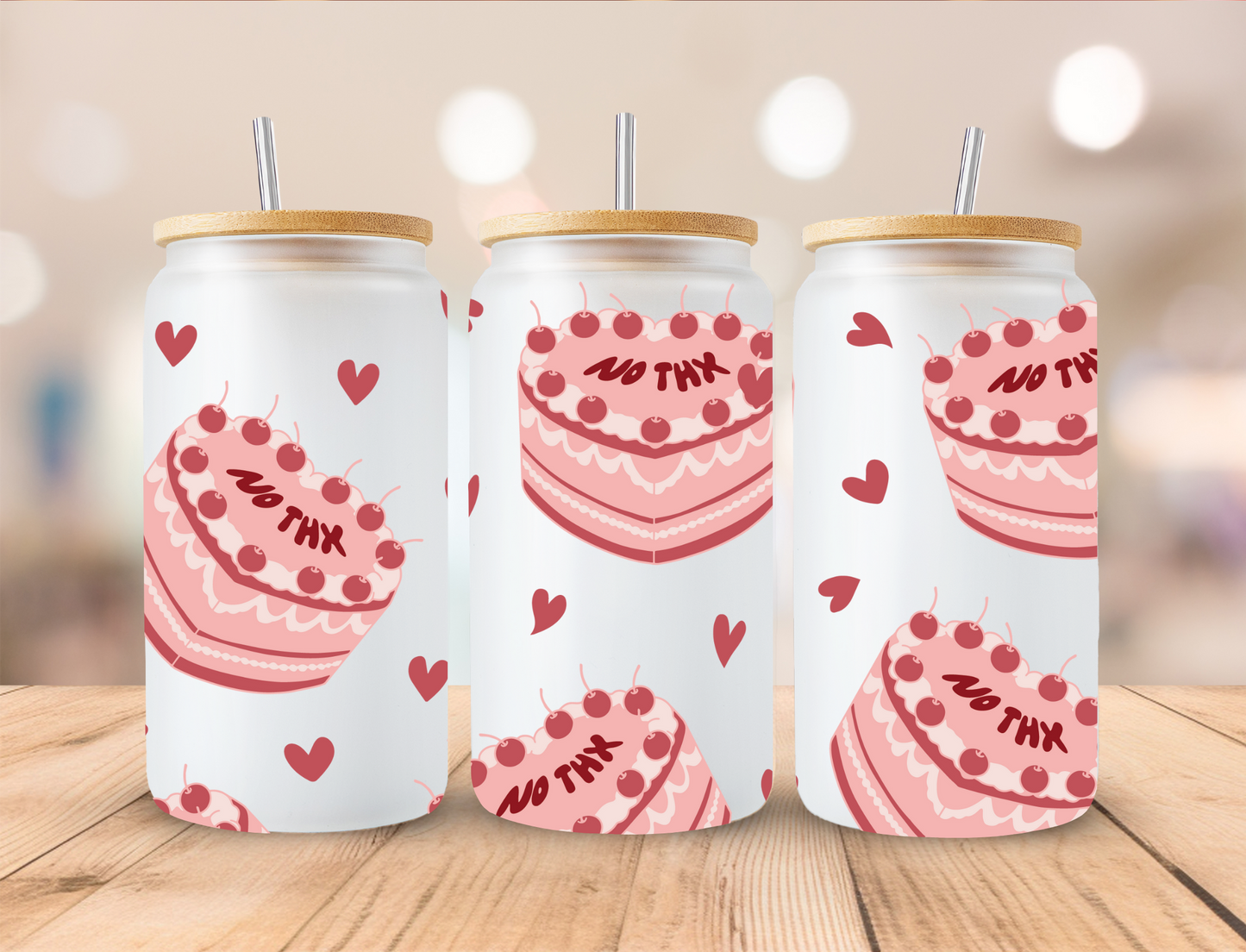 Valentines Heart Cakes - Libby UV DTF Wrap EXCLUSIVE DESIGNED