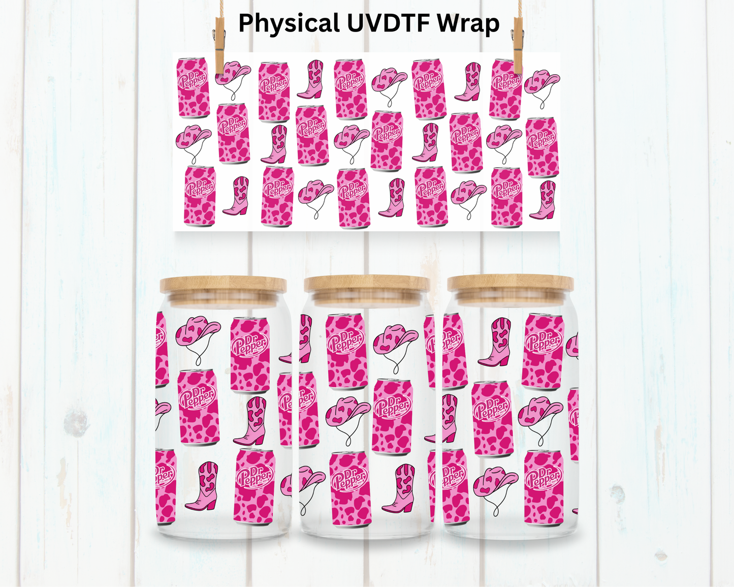 Dr P Cowgirl Canned Soda - 16 oz / 20 oz Libby UV DTF